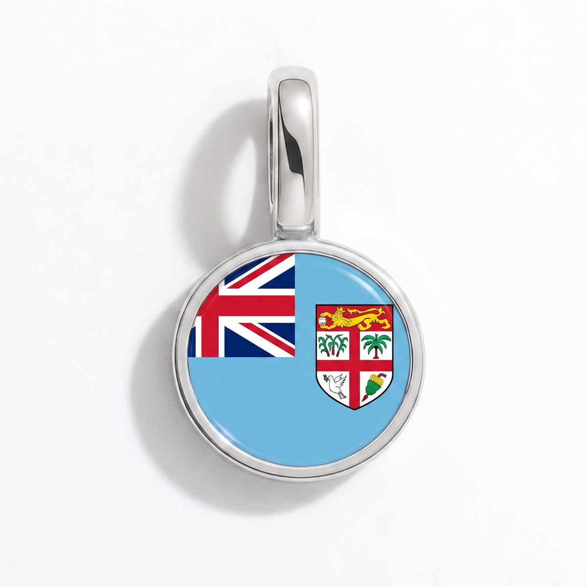 Charm - Flag Round – Silver