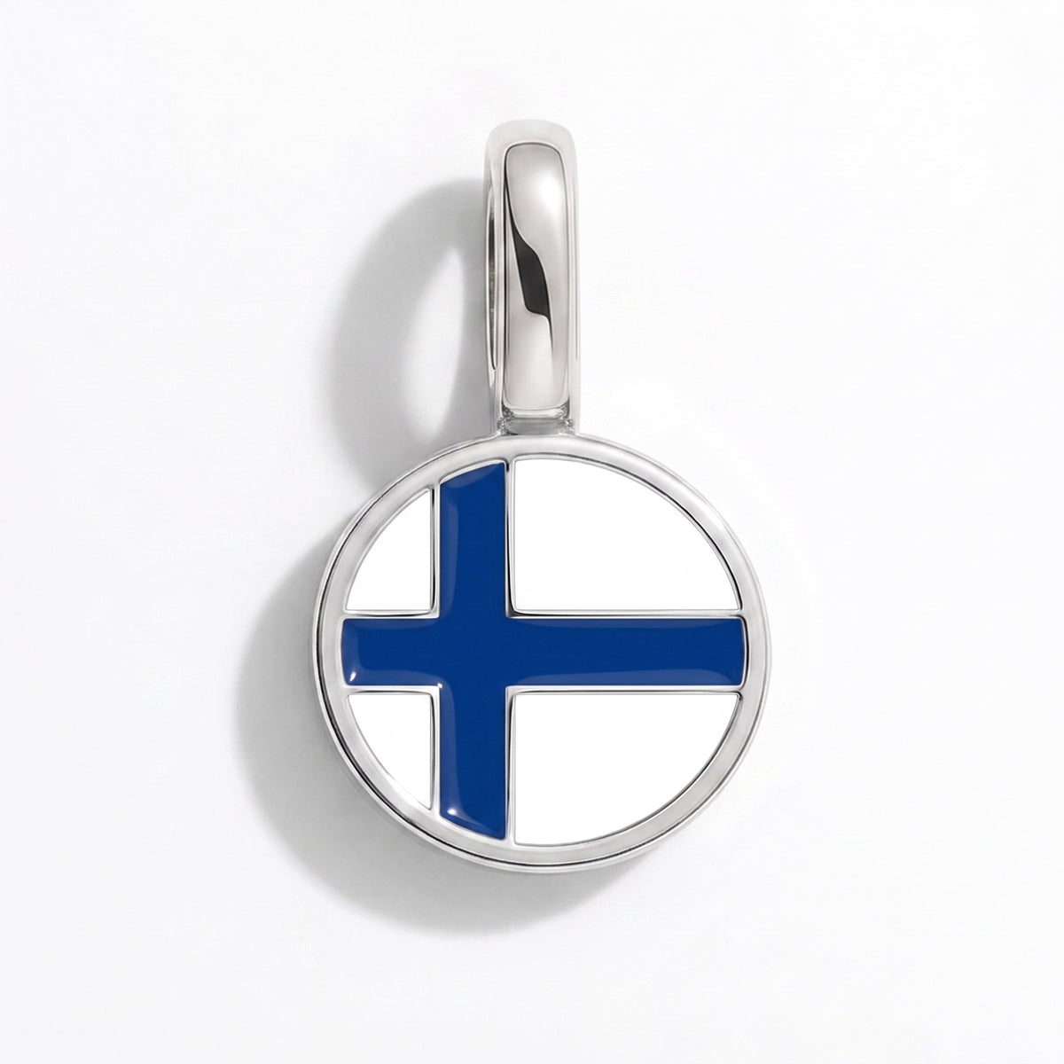 Charm - Flag Round – Silver