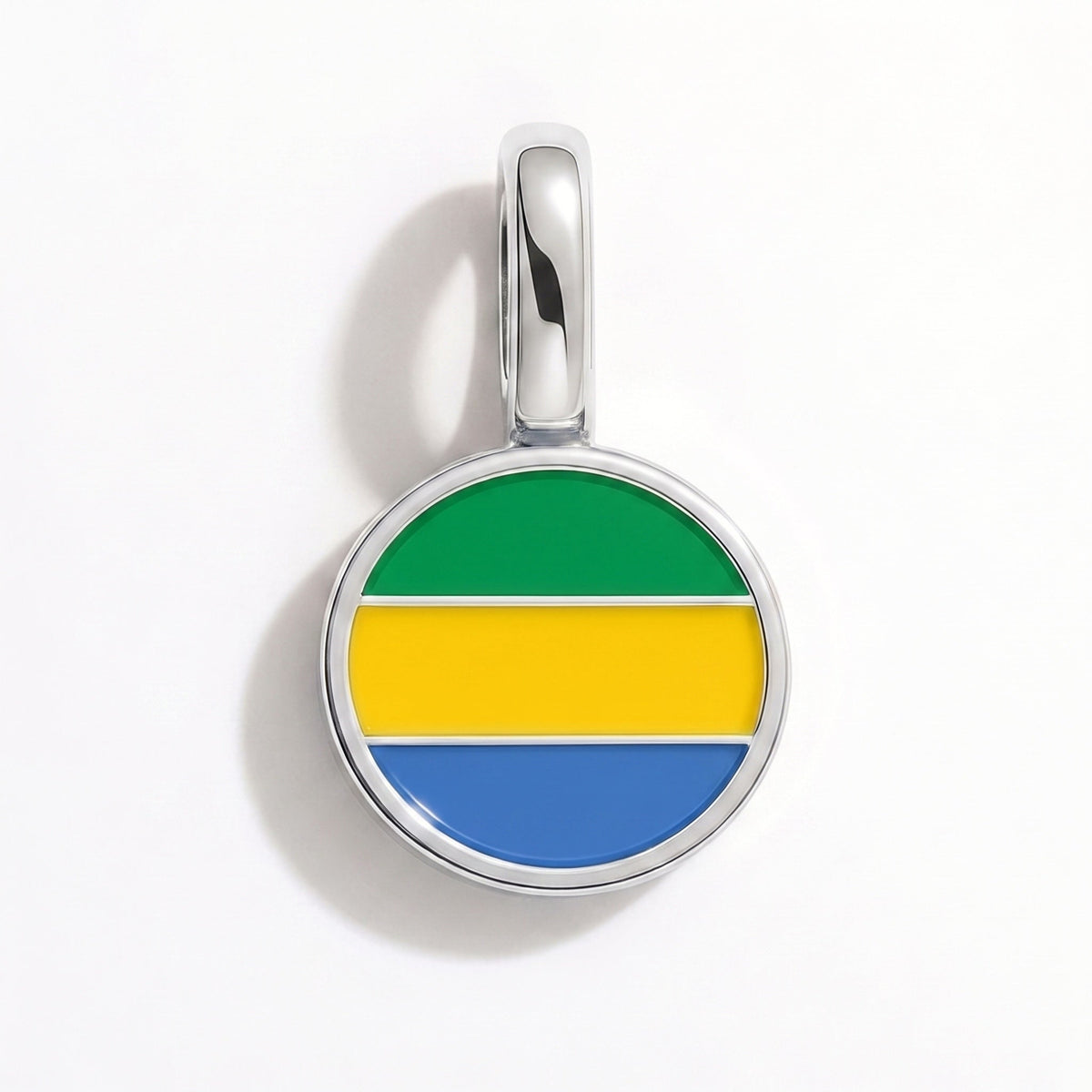 Charm - Flag Round – Silver