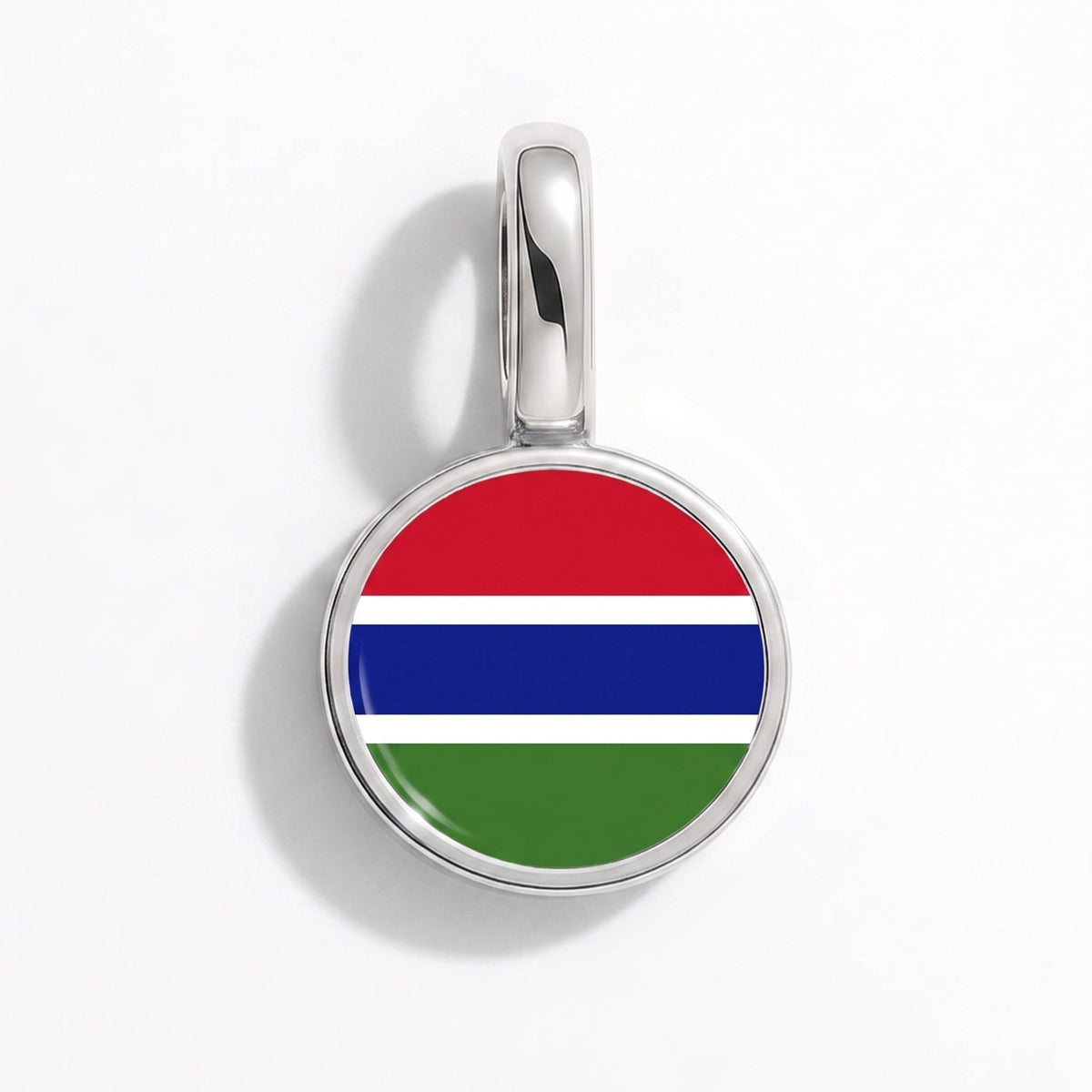 Charm - Flag Round – Silver