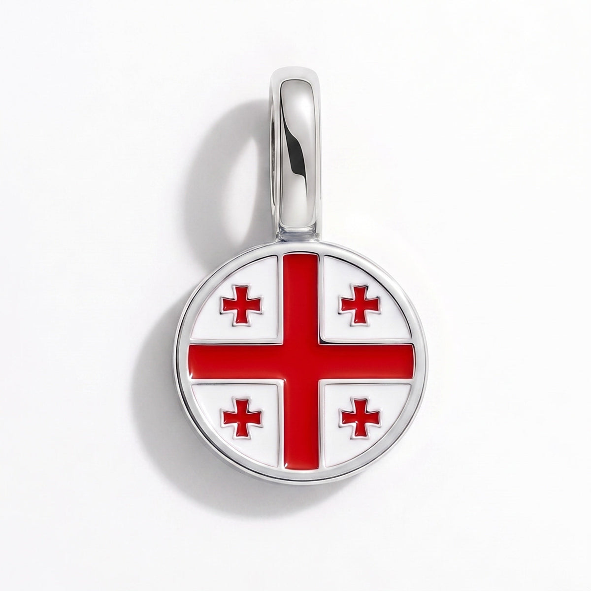 Charm - Flag Round – Silver