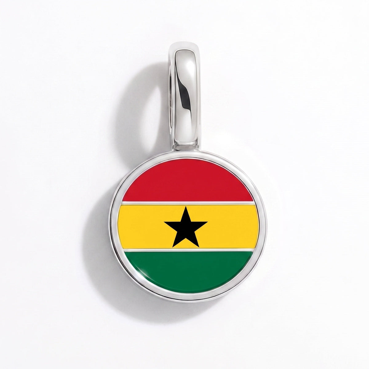 Charm - Flag Round – Silver