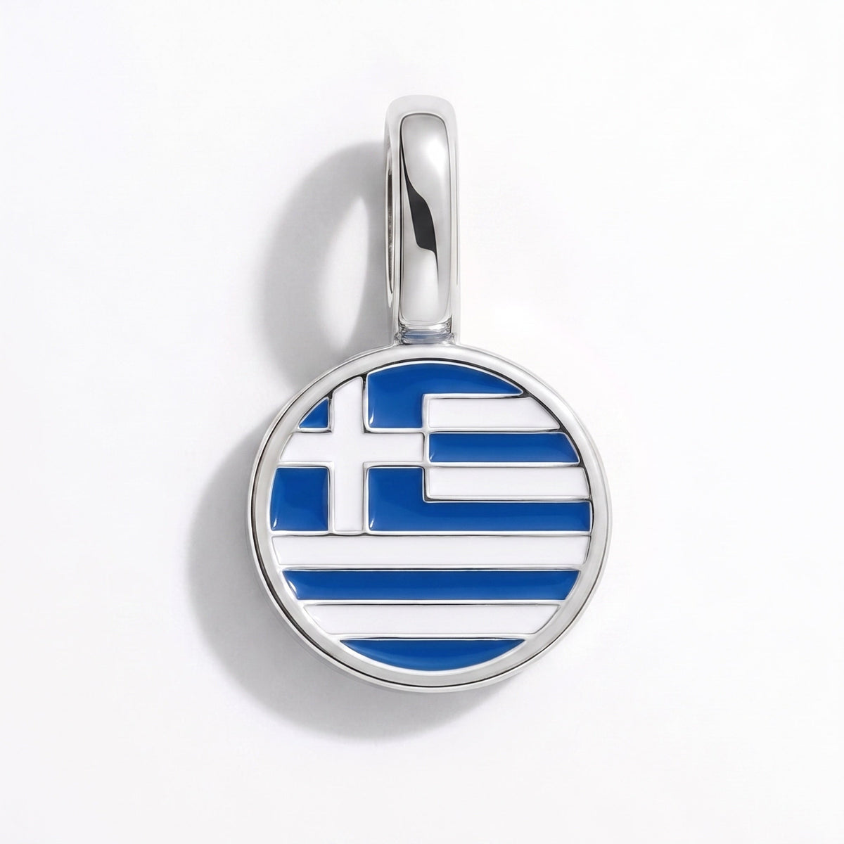 Charm - Flag Round – Silver