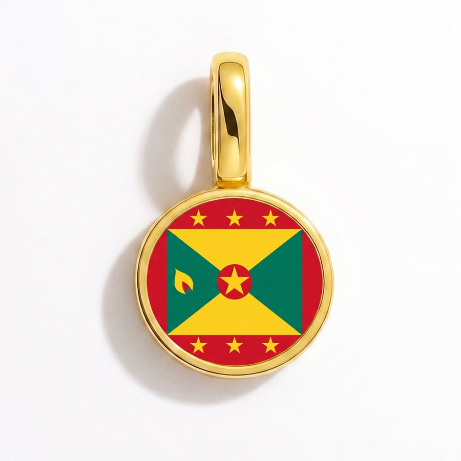 Charm - Flag Round – Gold