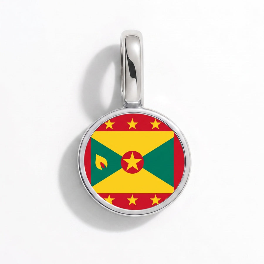 Charm - Flag Round – Silver