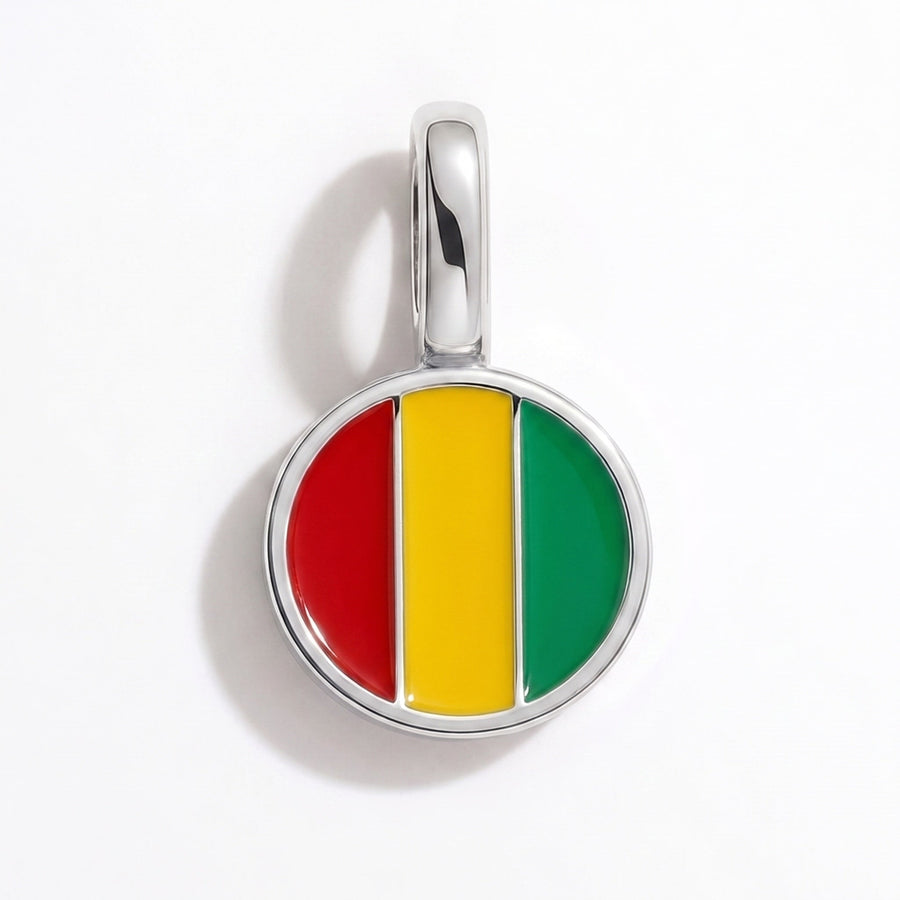 Charm - Flag Round – Silver