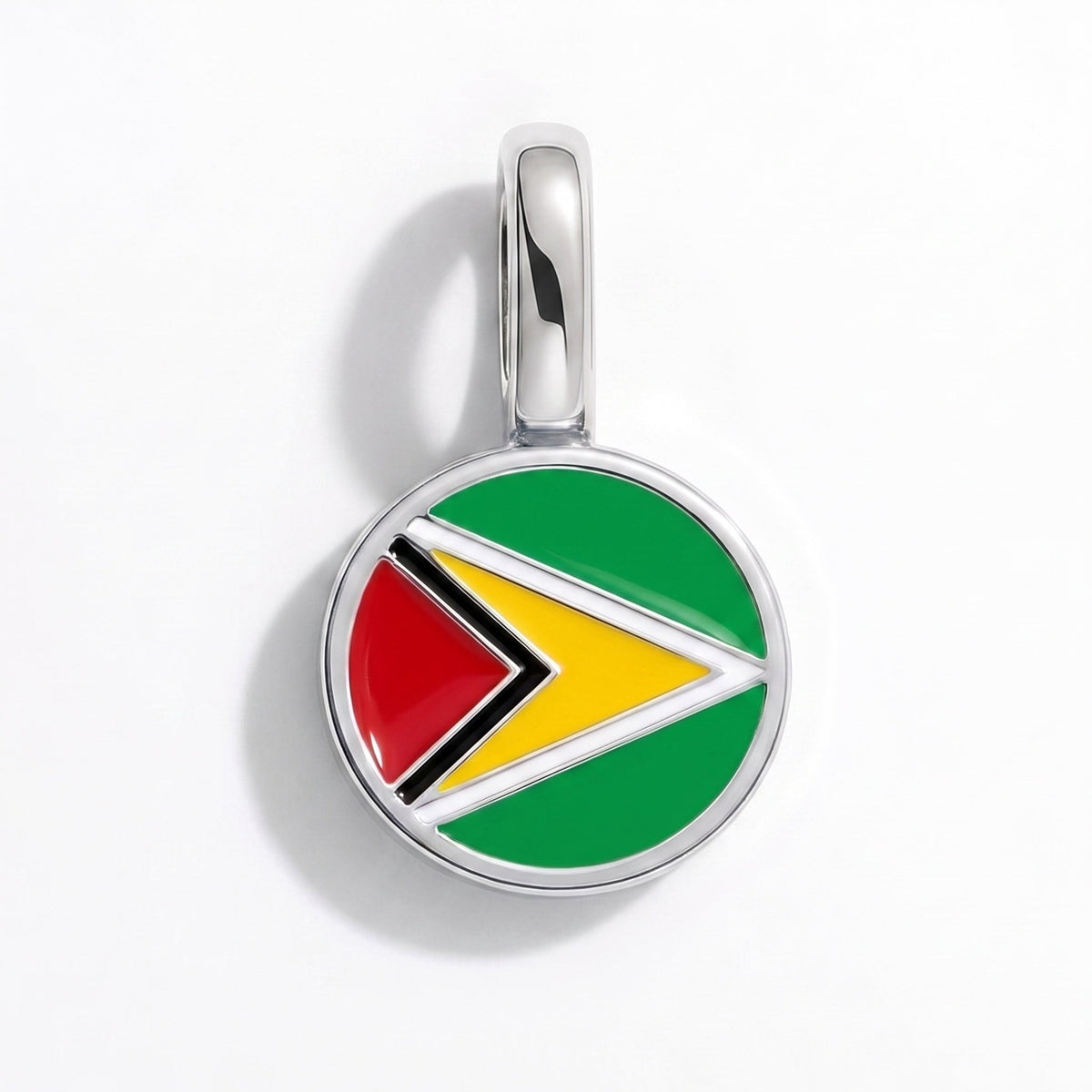Charm - Flag Round – Silver