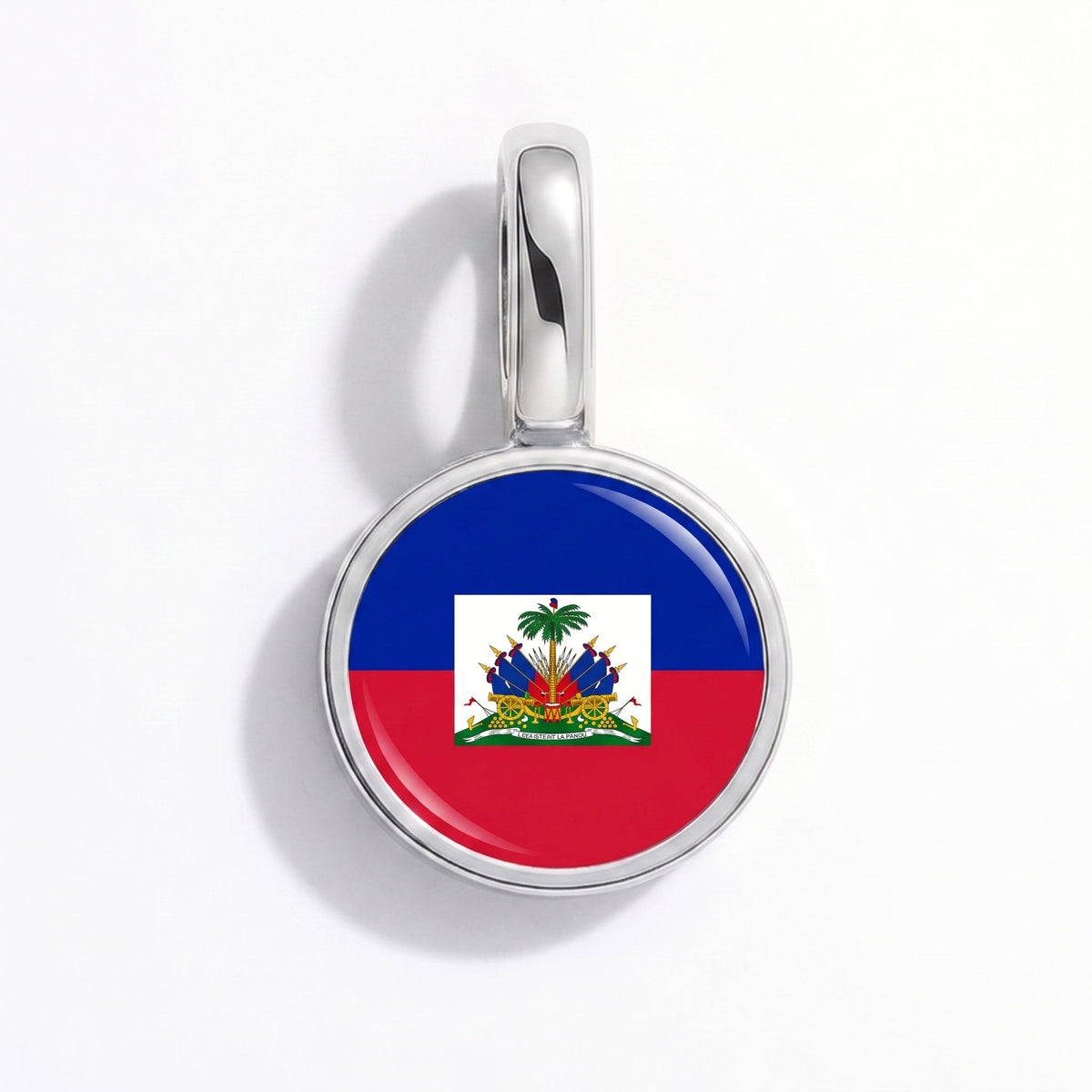 Charm - Flag Round – Silver