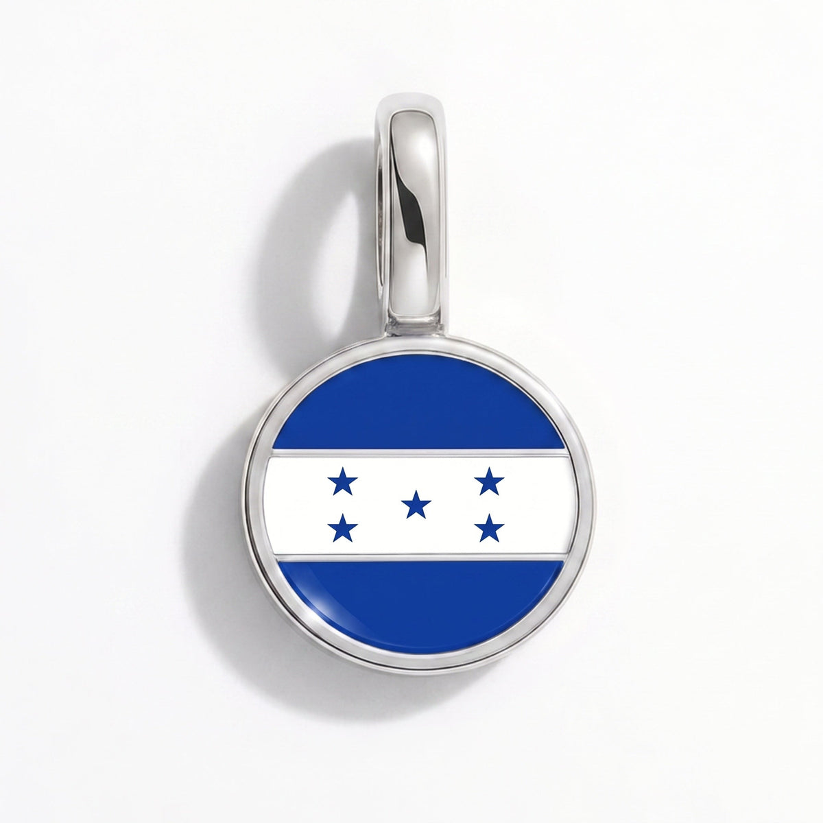Charm - Flag Round – Silver