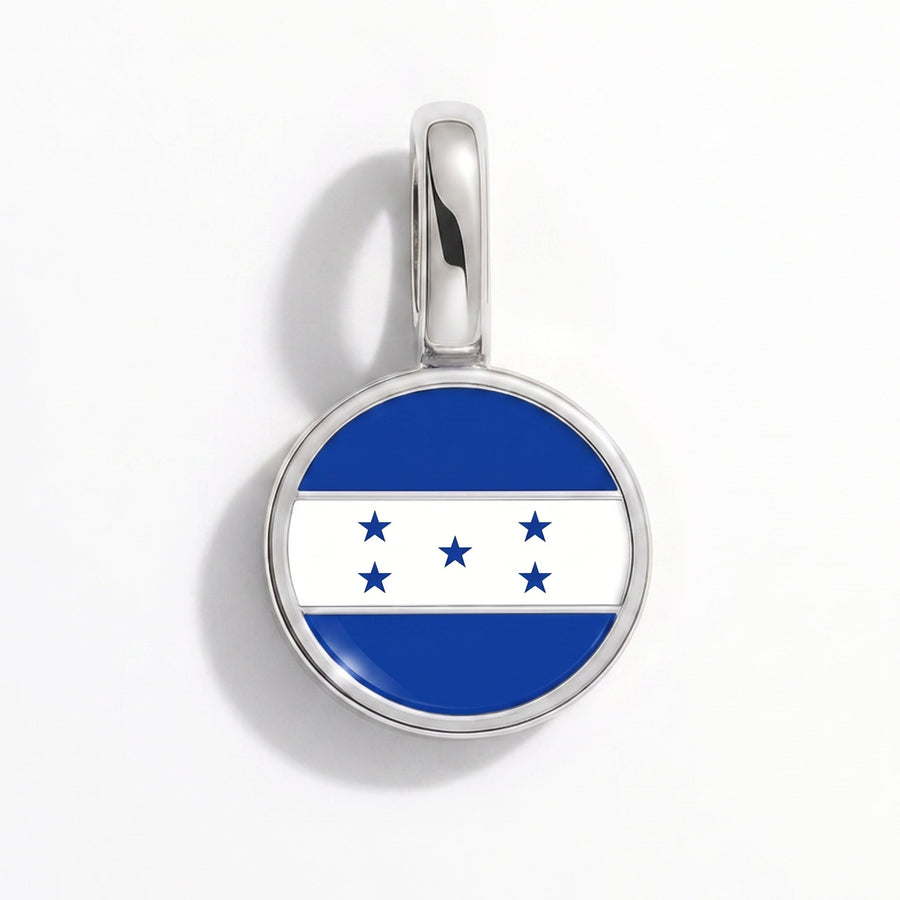 Charm - Flag Round – Silver