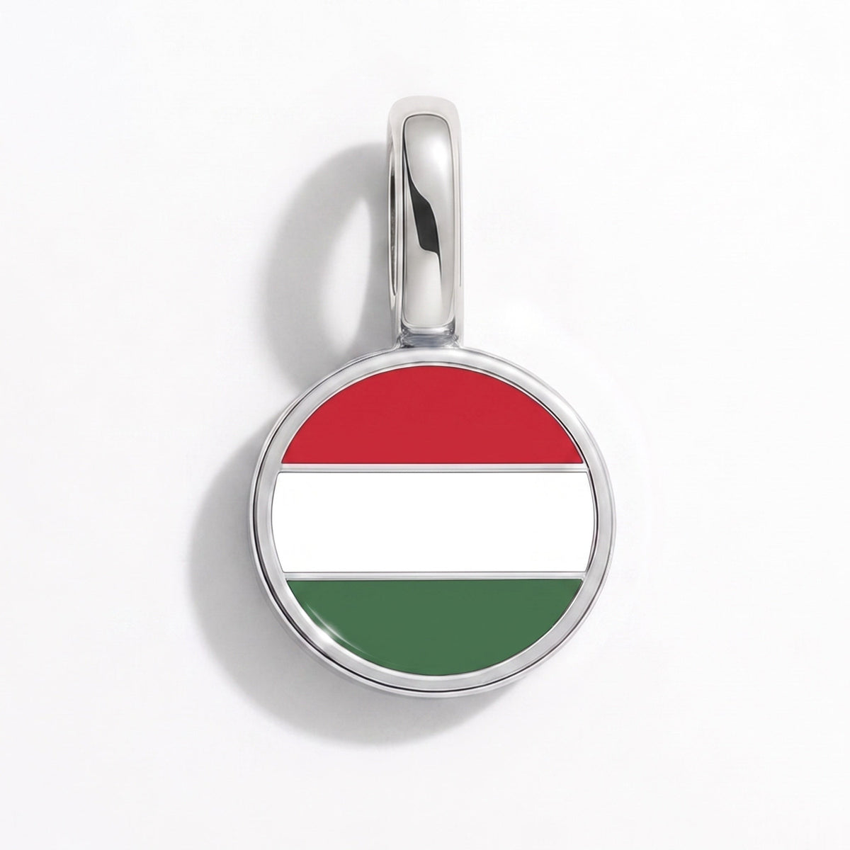 Charm - Flag Round – Silver