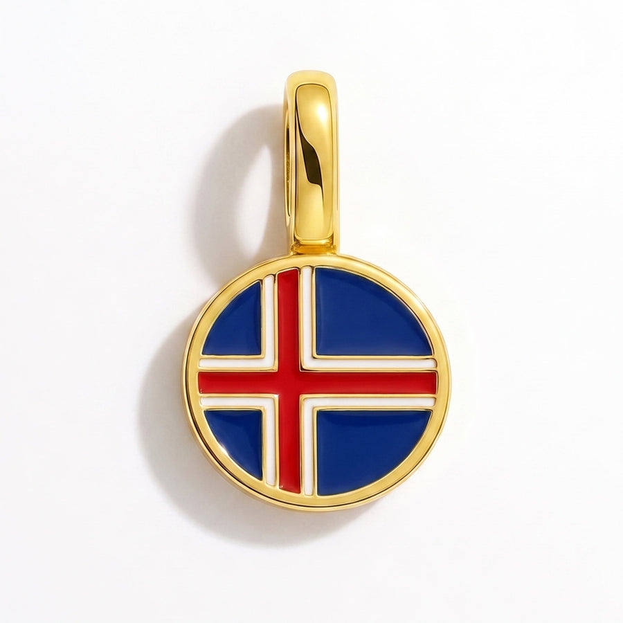 Charm - Flag Round – Gold