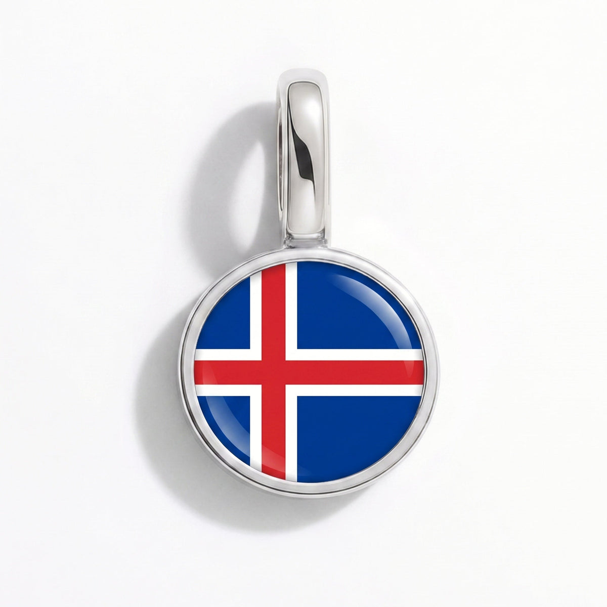 Charm - Flag Round – Silver