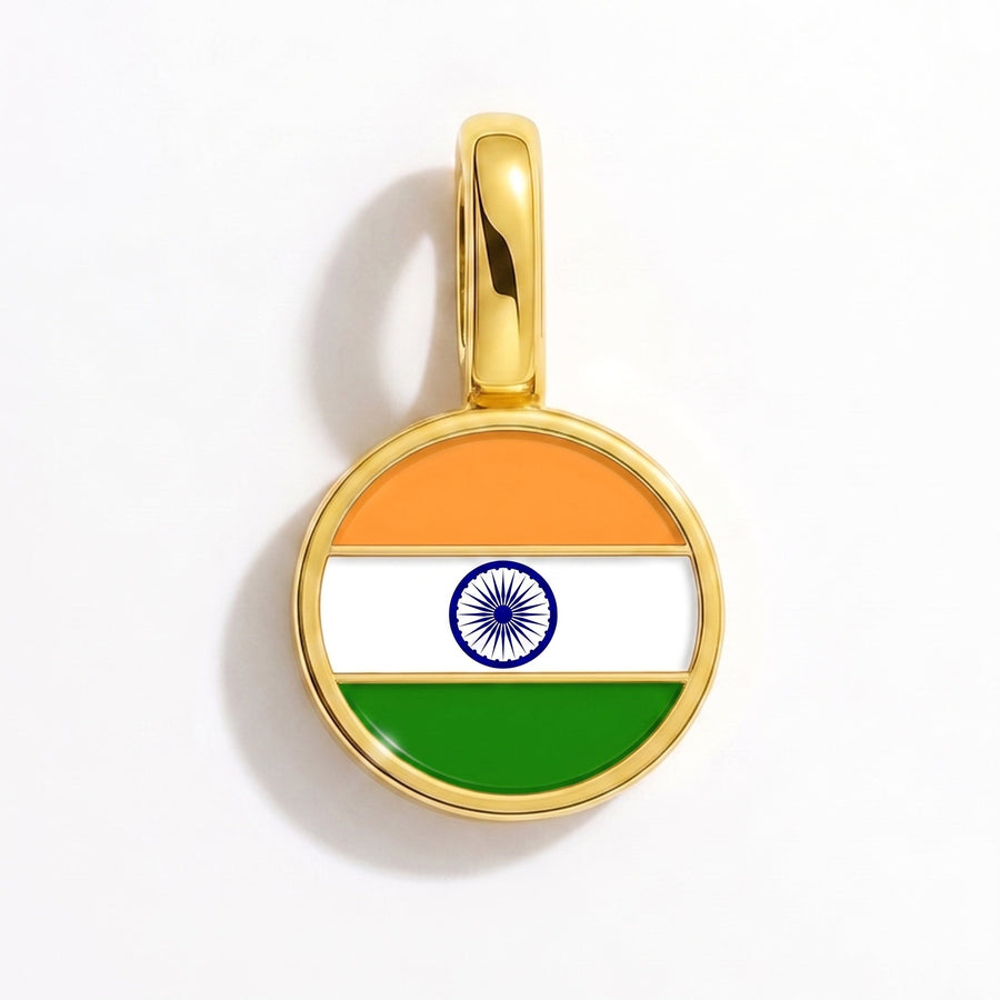 Charm - Flag Round – Gold