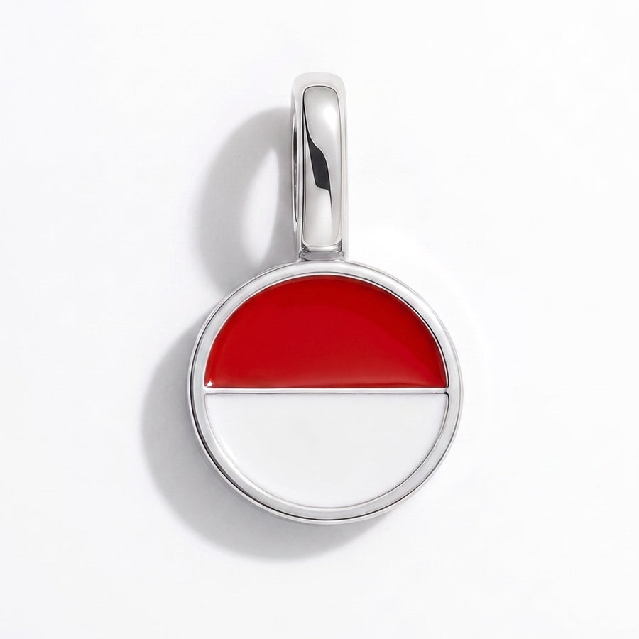 Charm - Flag Round – Silver