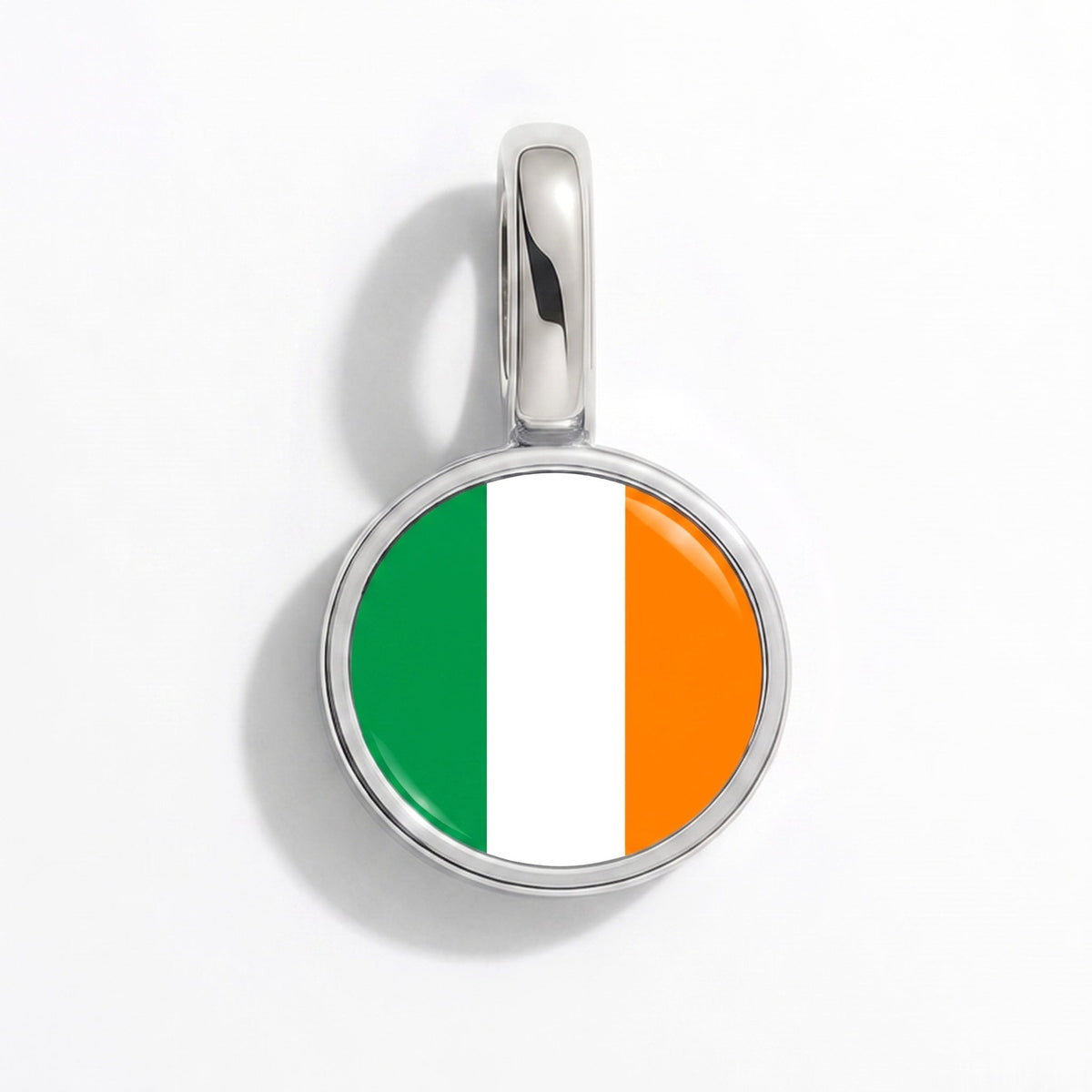 Charm - Flag Round – Silver