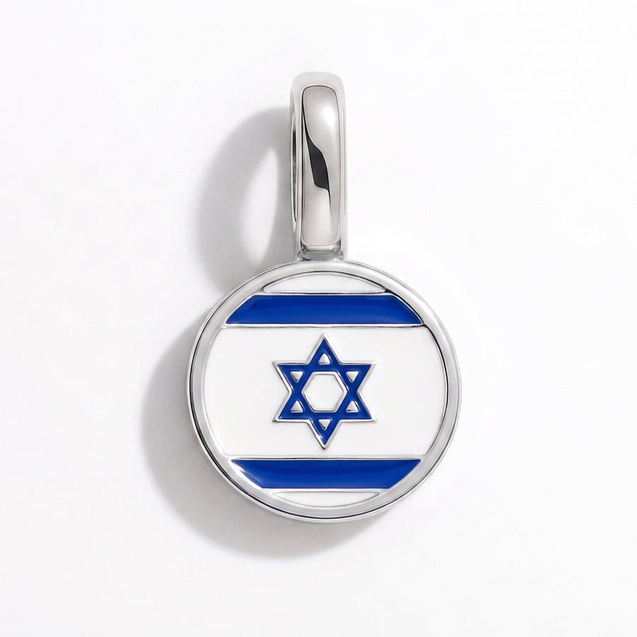 Charm - Flag Round – Silver
