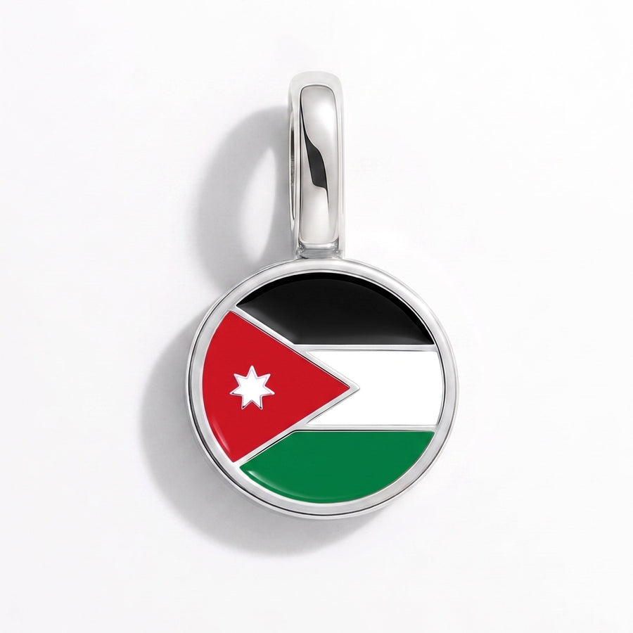 Charm - Flag Round – Silver