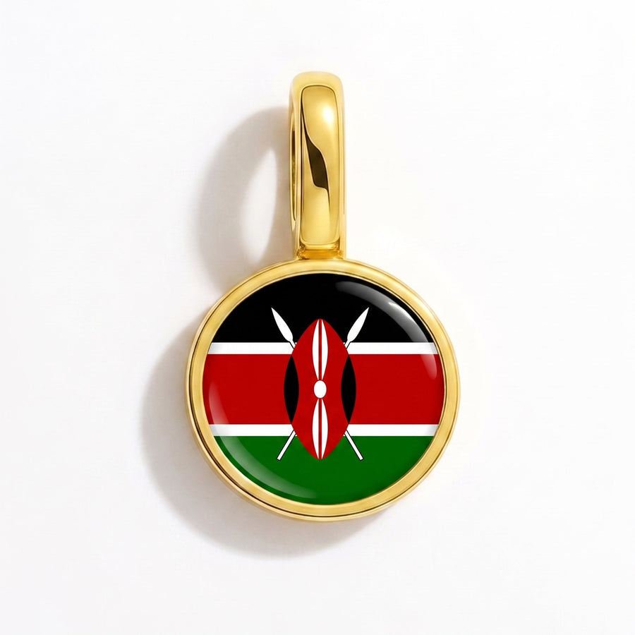 Charm - Flag Round – Gold
