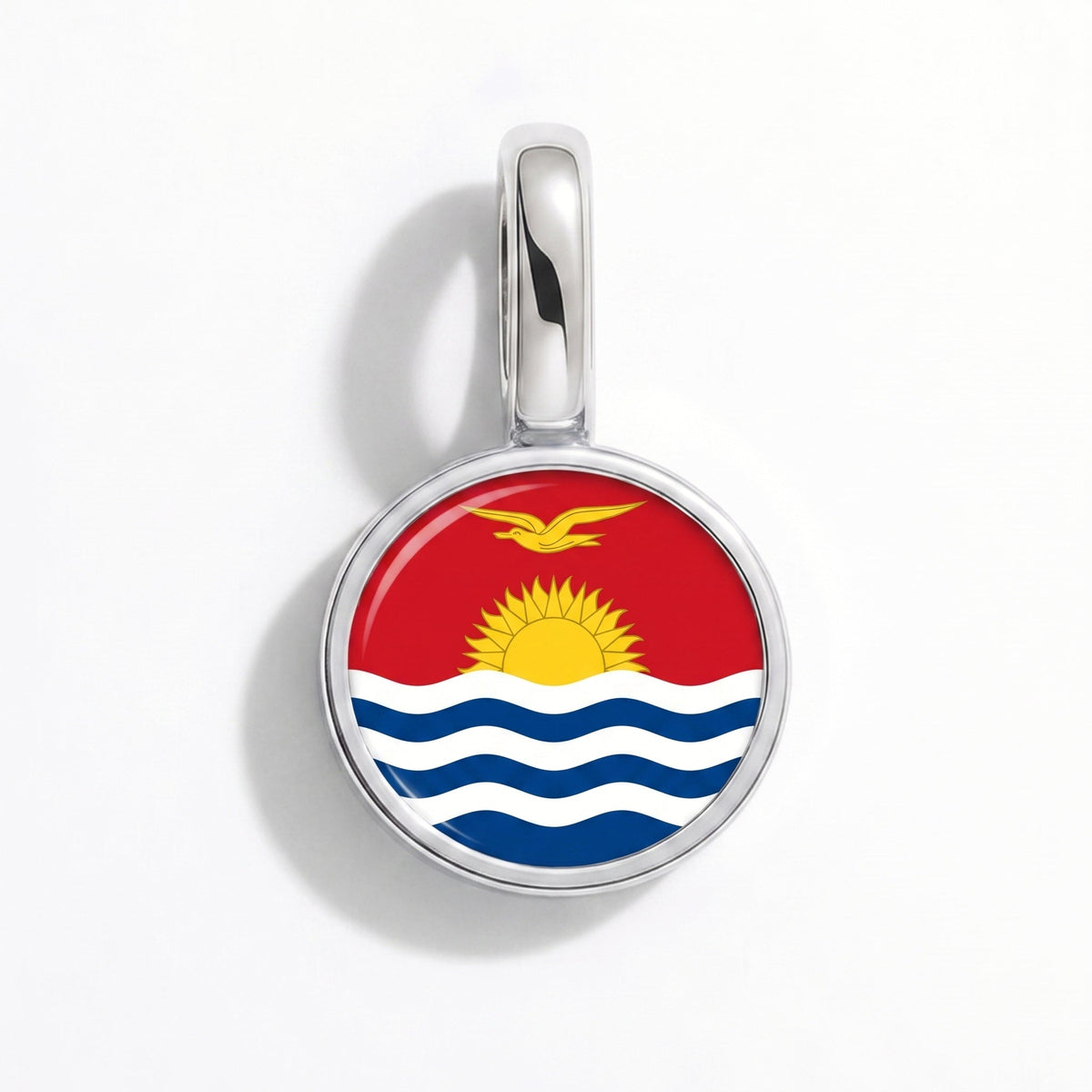 Charm - Flag Round – Silver