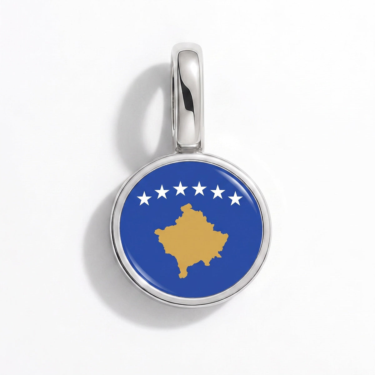 Charm - Flag Round – Silver