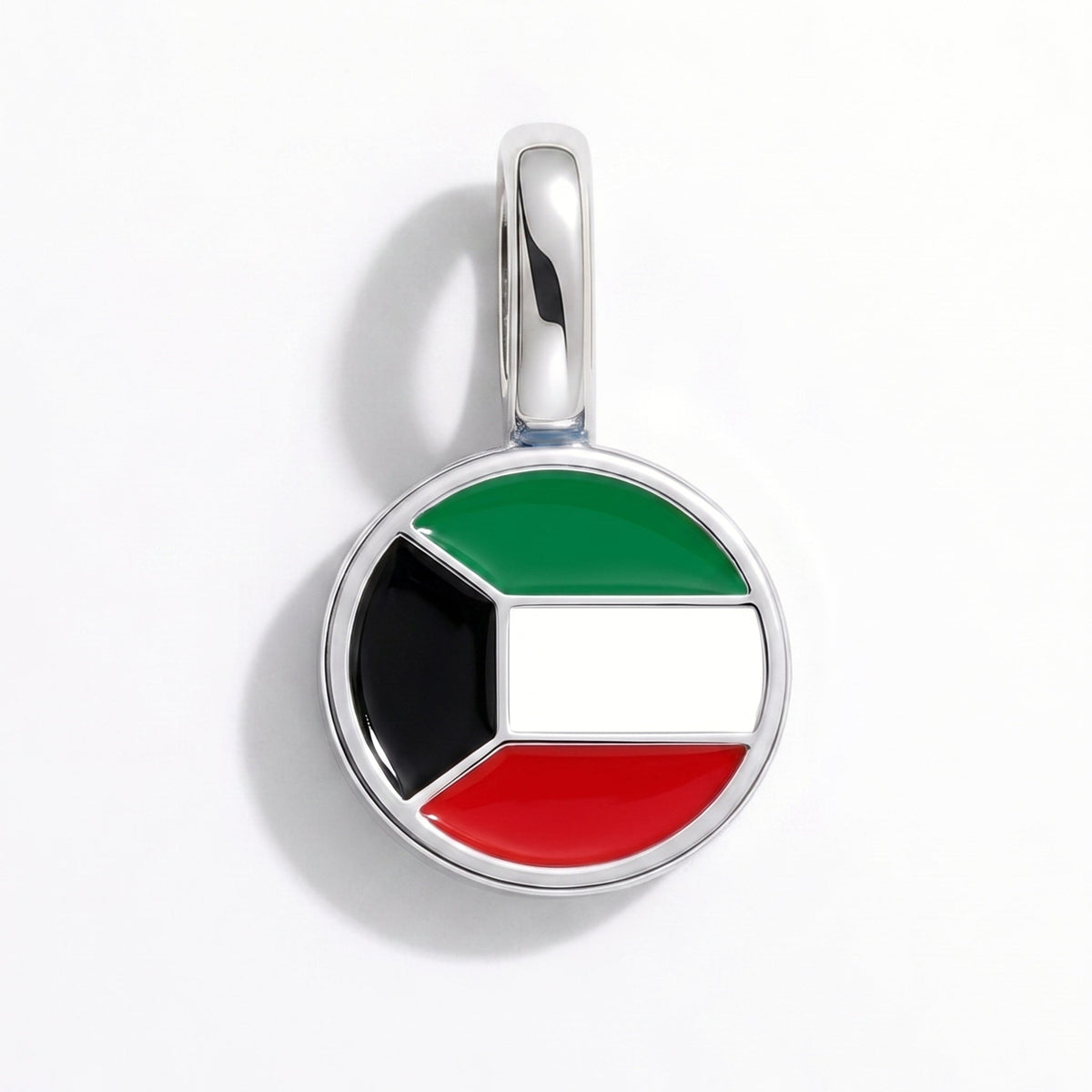 Charm - Flag Round – Silver