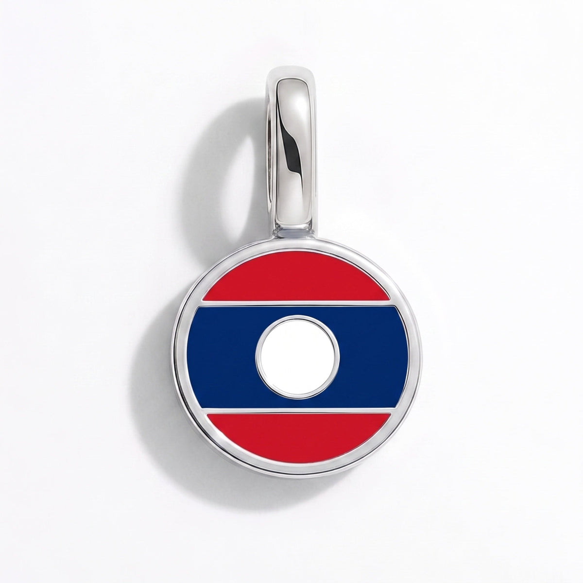 Charm - Flag Round – Silver