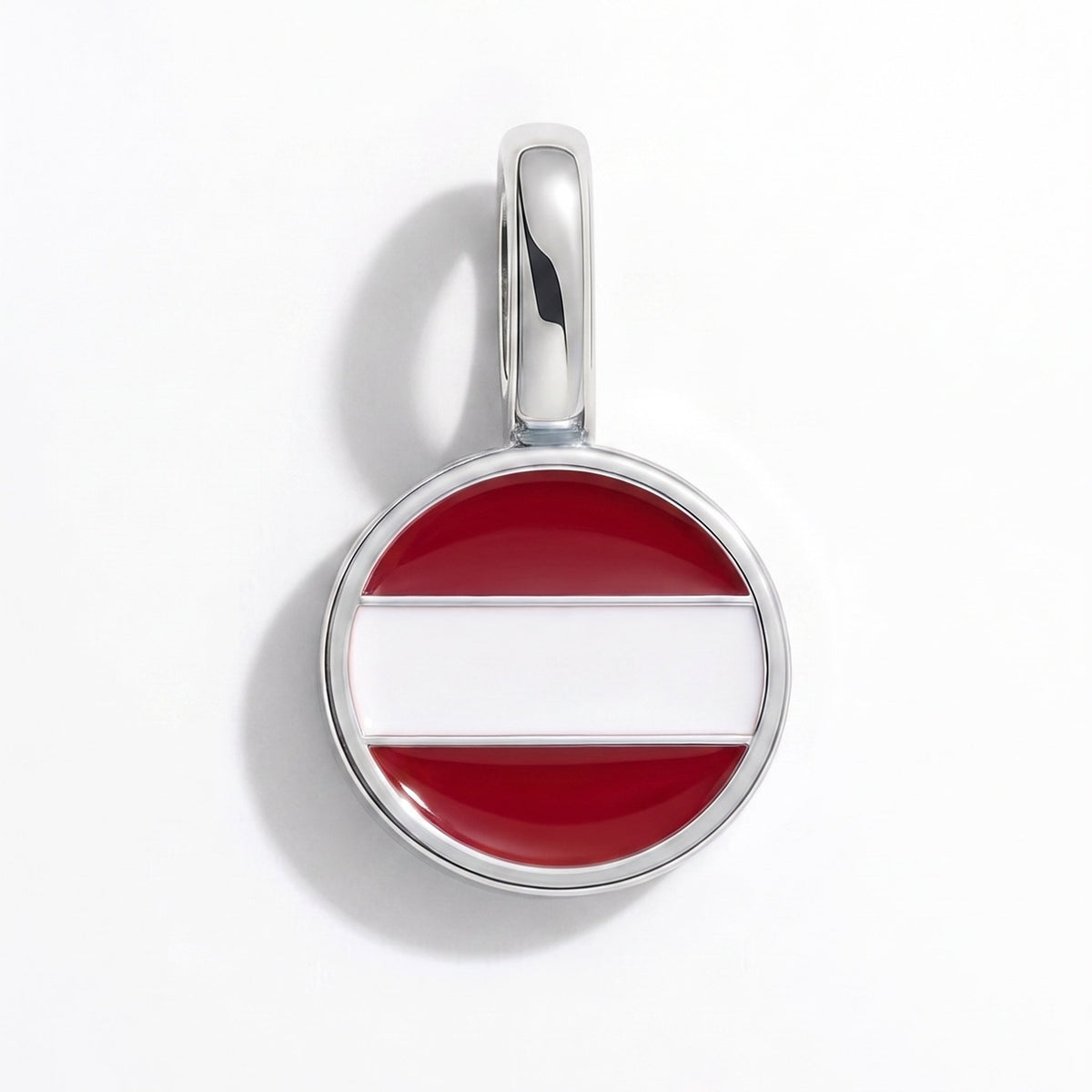 Charm - Flag Round – Silver