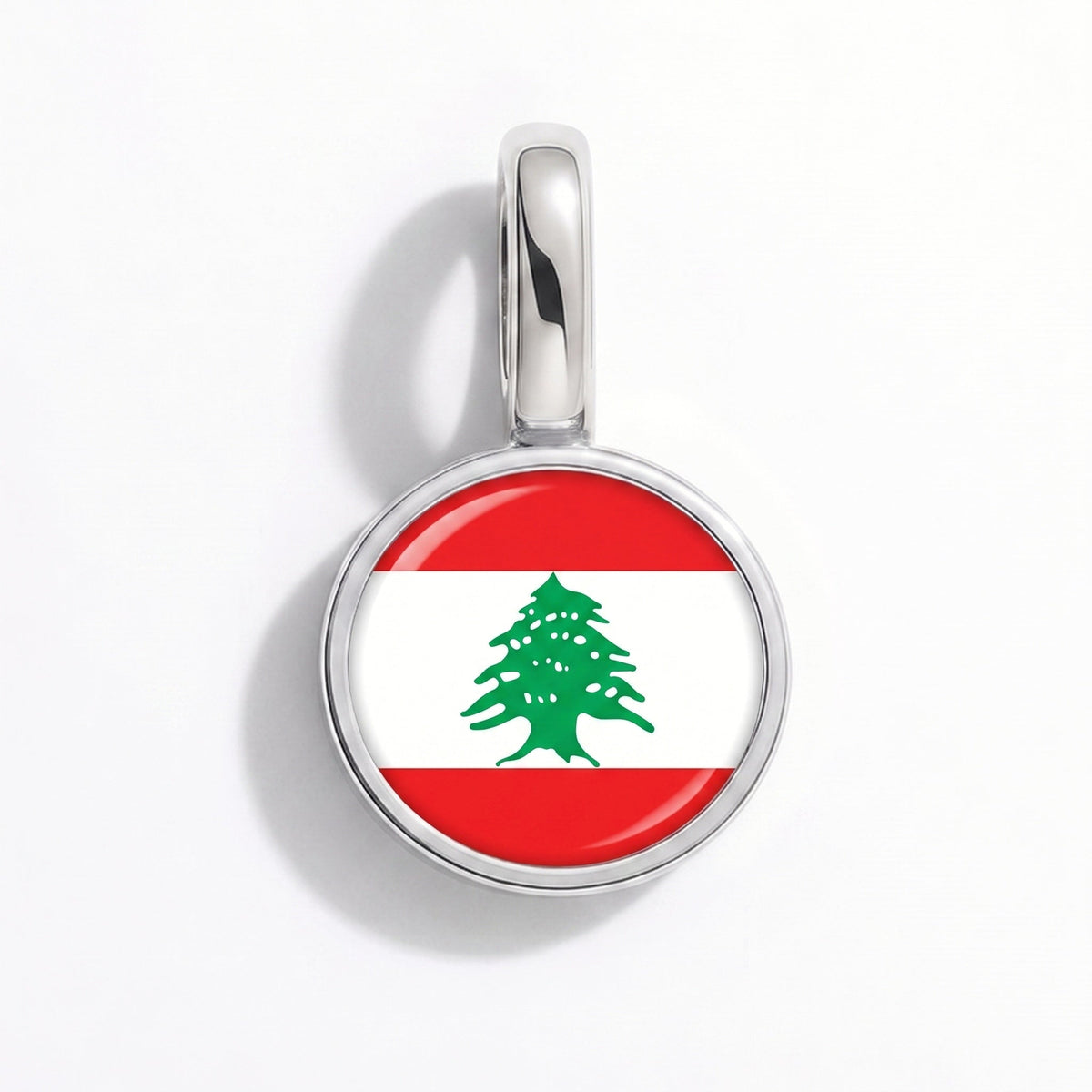 Charm - Flag Round – Silver