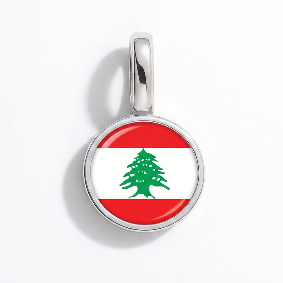 Charm - Flag Round – Silver