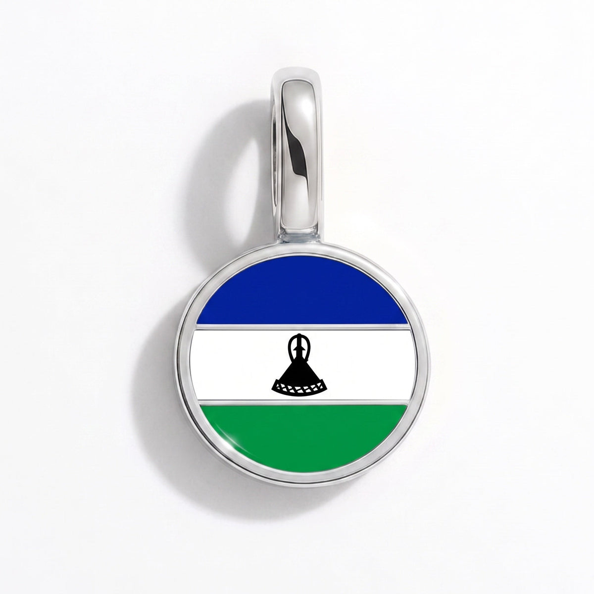 Charm - Flag Round – Silver