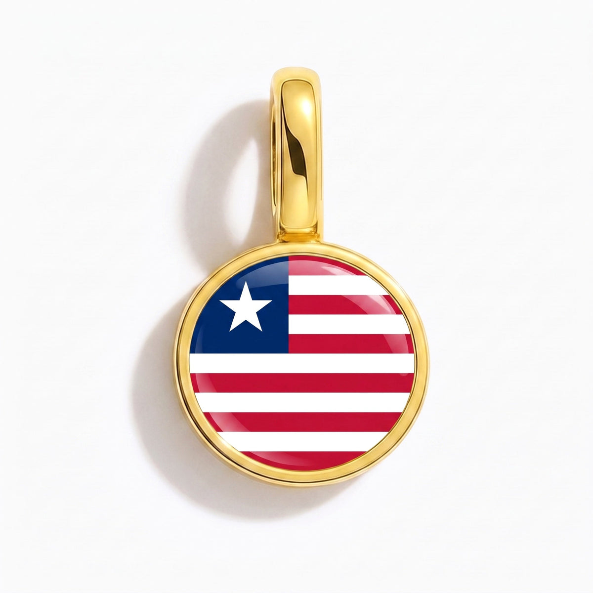 Charm - Flag Round – Gold