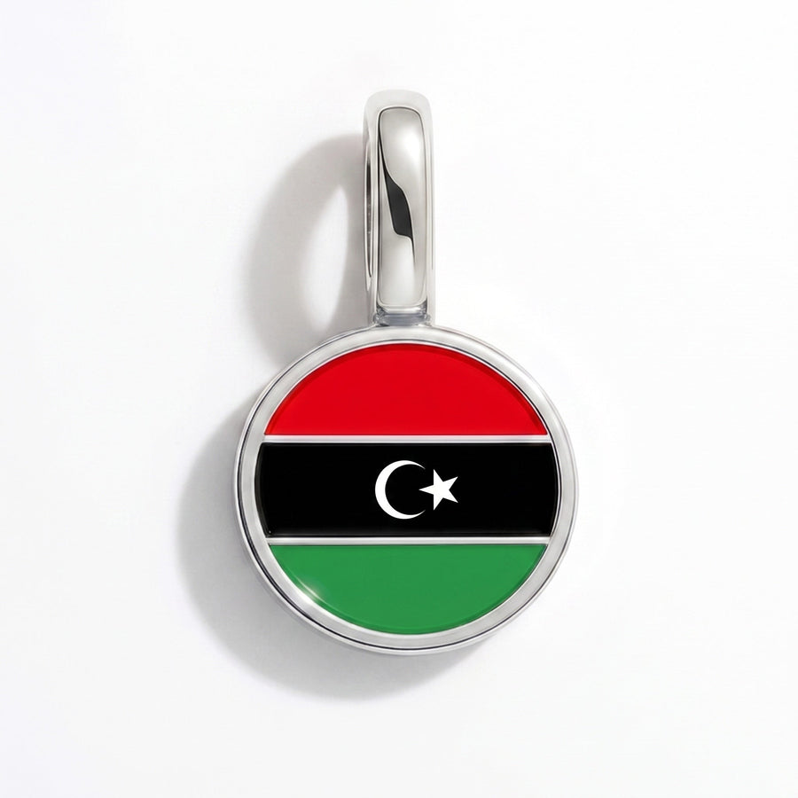 Charm - Flag Round – Silver
