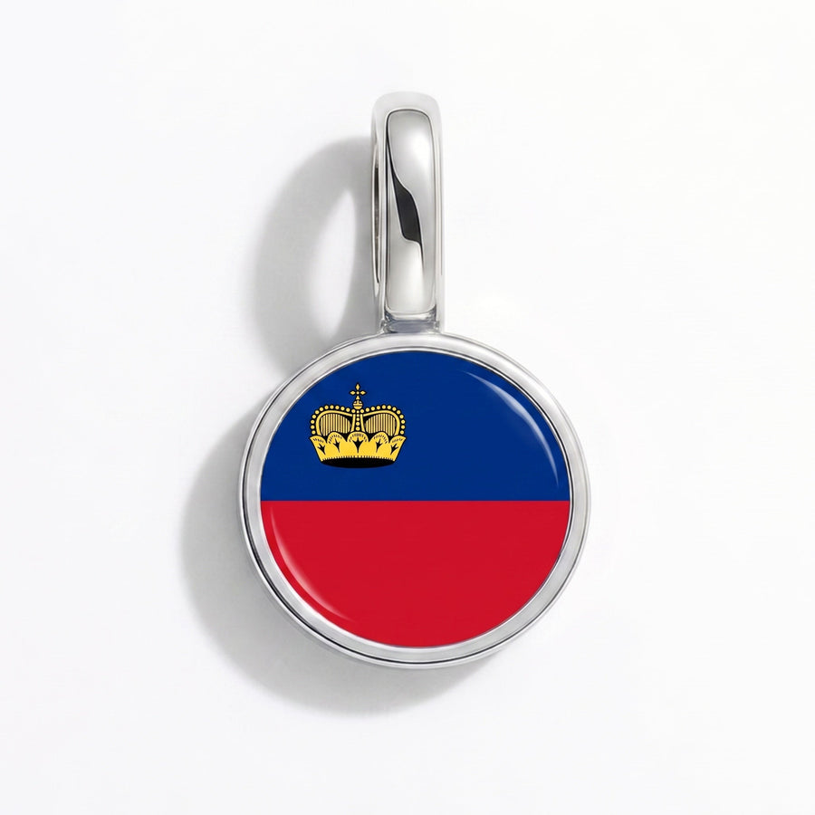 Charm - Flag Round – Silver