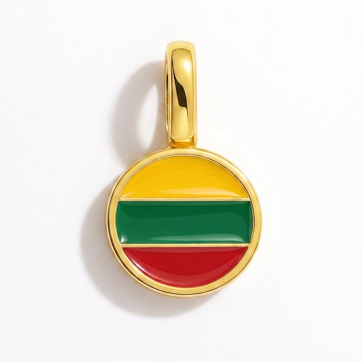 Charm - Flag Round – Gold
