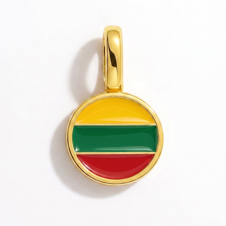 Charm - Flag Round – Gold