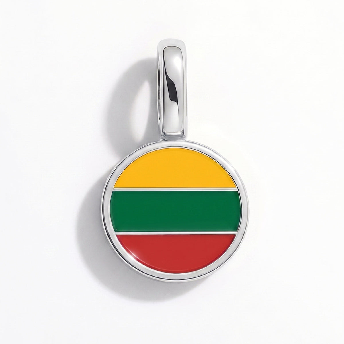 Charm - Flag Round – Silver