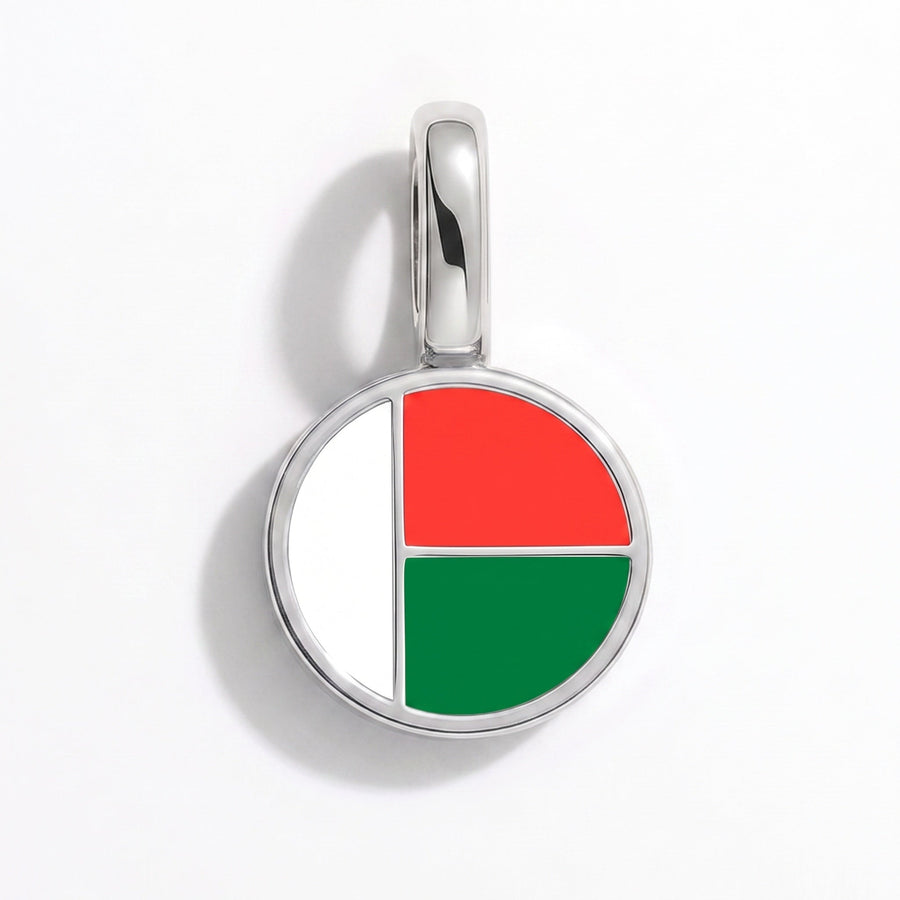 Charm - Flag Round – Silver