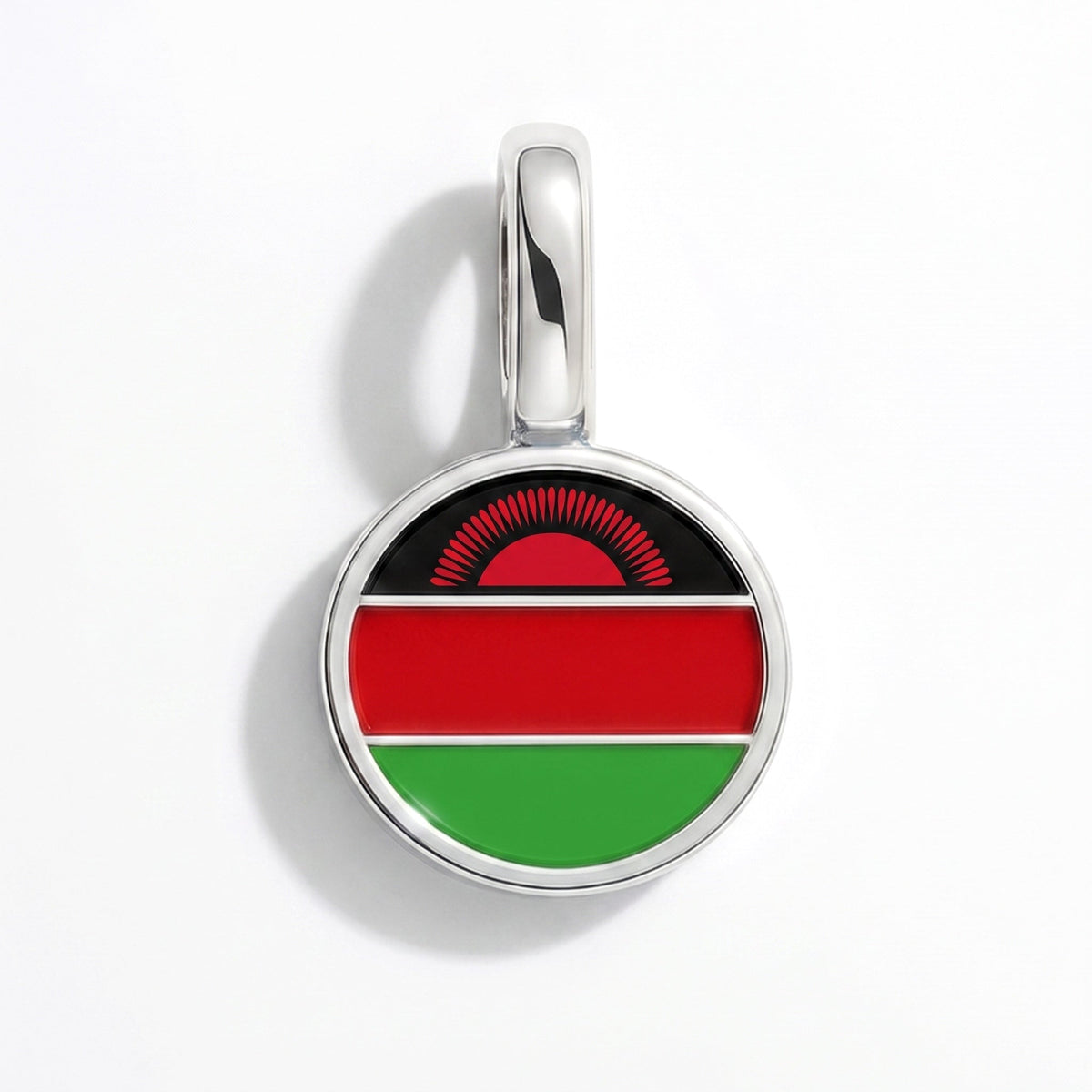 Charm - Flag Round – Silver