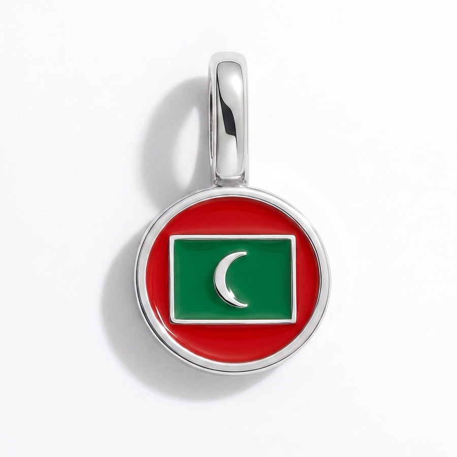Charm - Flag Round – Silver