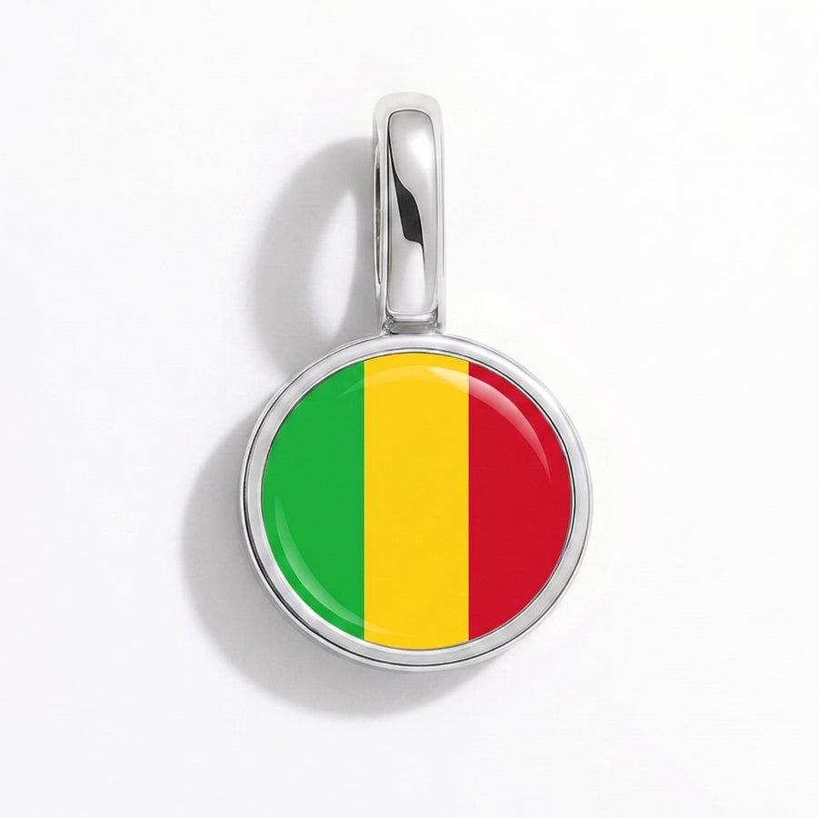 Charm - Flag Round – Silver