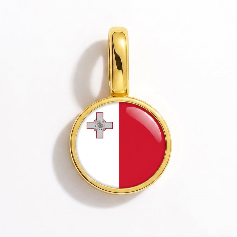 Charm - Flag Round – Gold