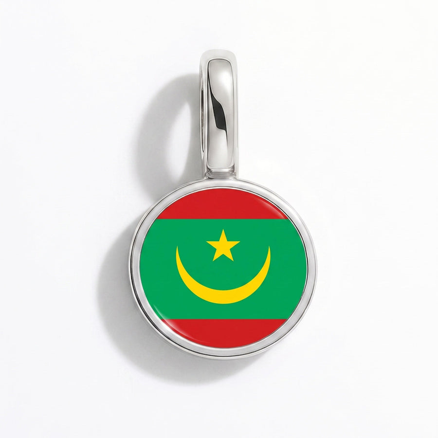 Charm - Flag Round – Silver