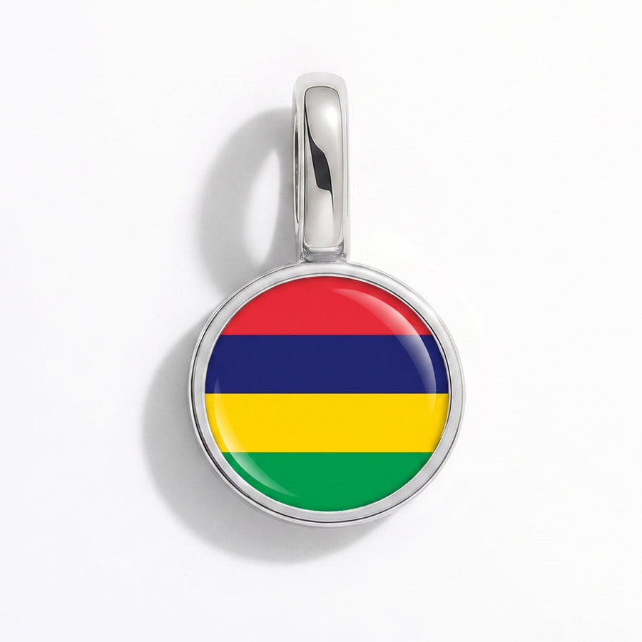 Charm - Flag Round – Silver