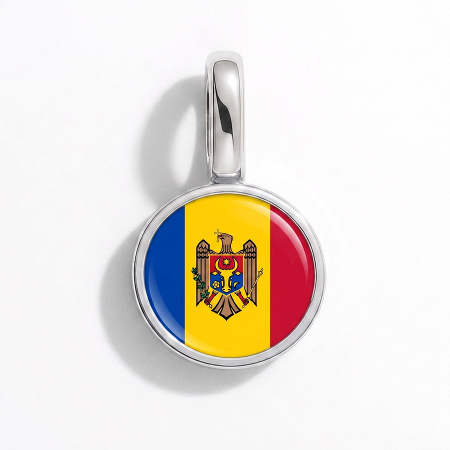 Charm - Flag Round – Silver