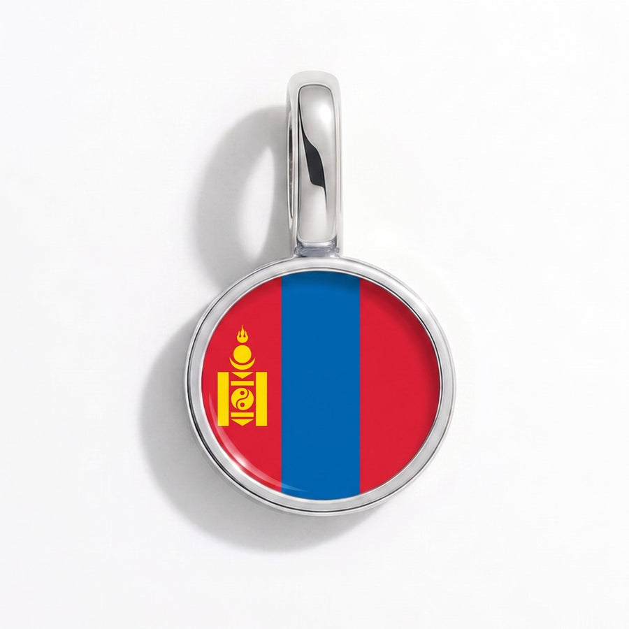 Charm - Flag Round – Silver