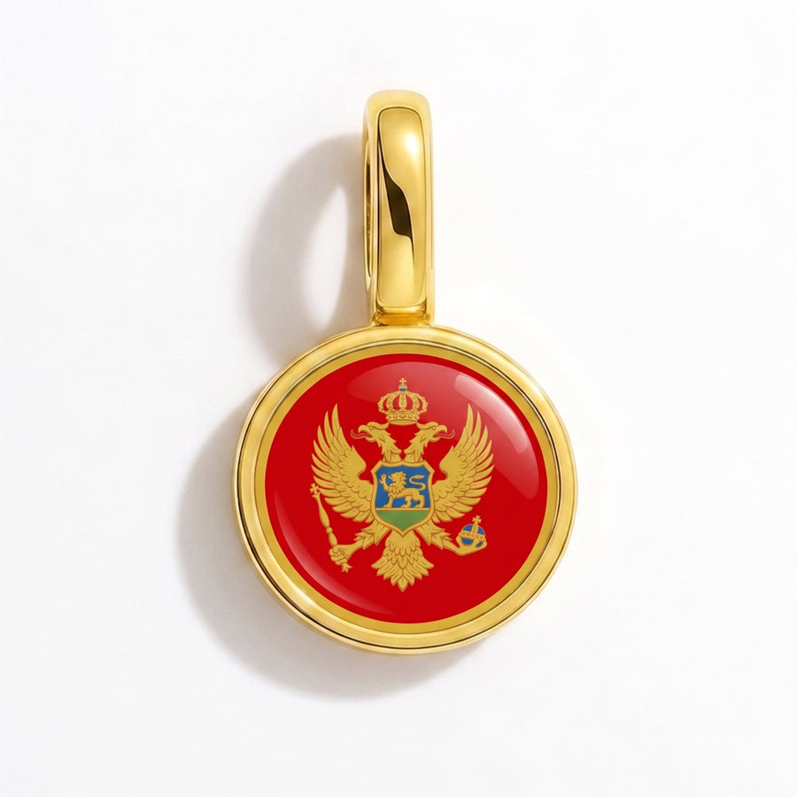 Charm - Flag Round – Gold