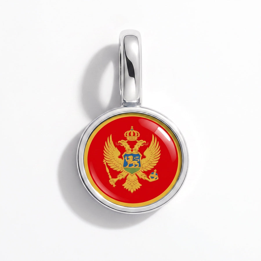 Charm - Flag Round – Silver