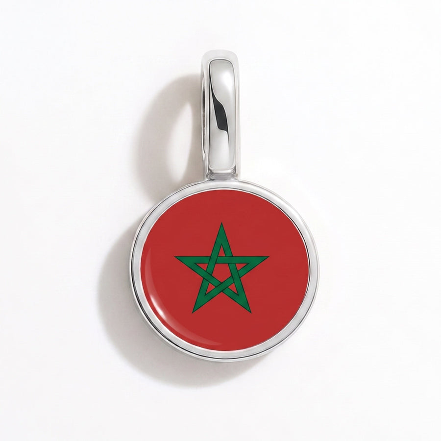 Charm - Flag Round – Silver