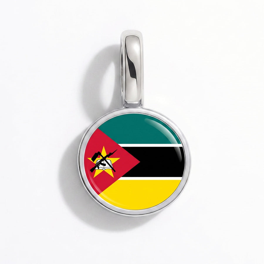 Charm - Flag Round – Silver